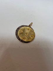 Circle Moon Star Diamond Pendant — Sands Swim jewelry, view 2
